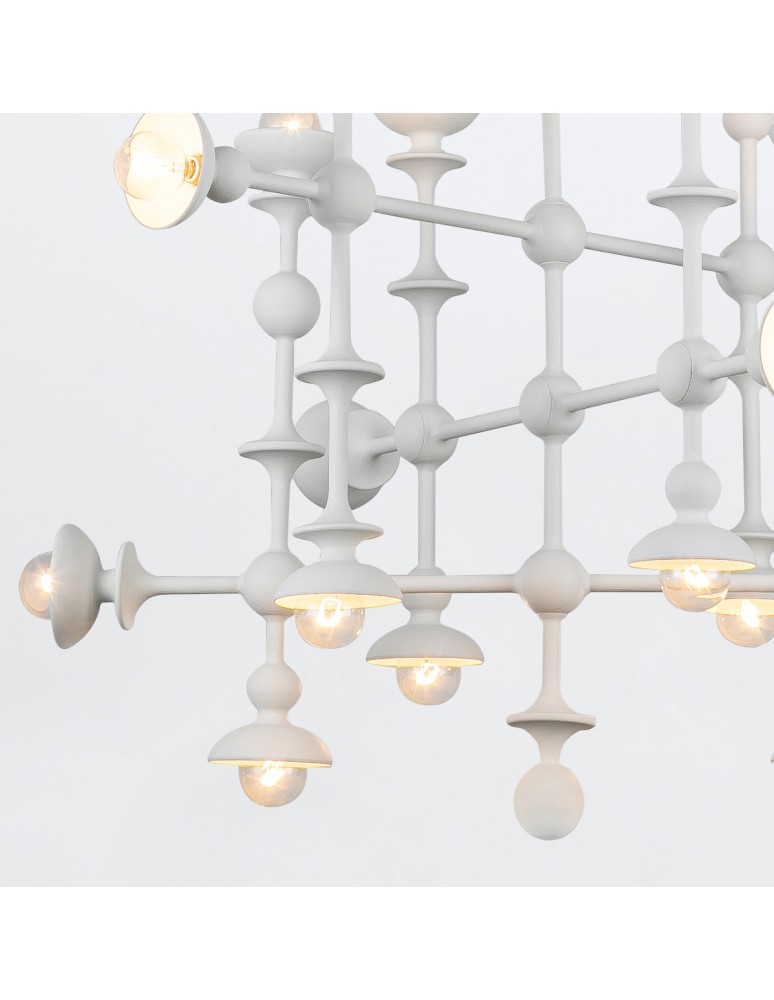 Quintiesse Żyrandol Cadence 18 źródeł światła Antyczna biel Elstead Lighting QN-CADENCE18-WHT