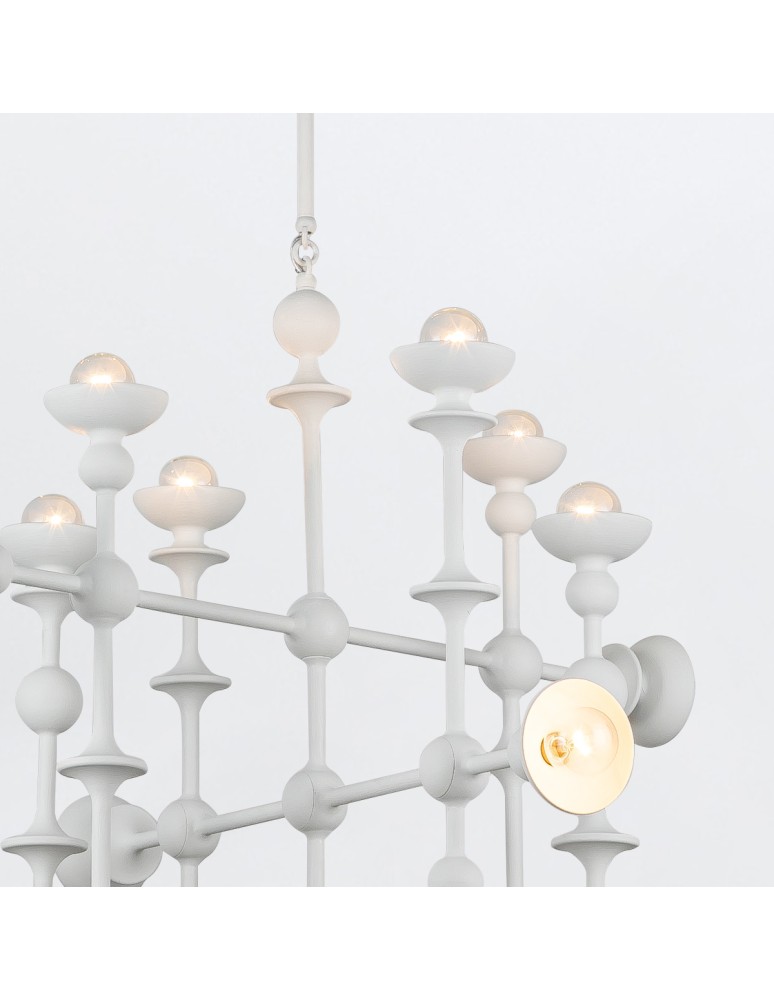 Quintiesse Żyrandol Cadence 18 źródeł światła Antyczna biel Elstead Lighting QN-CADENCE18-WHT