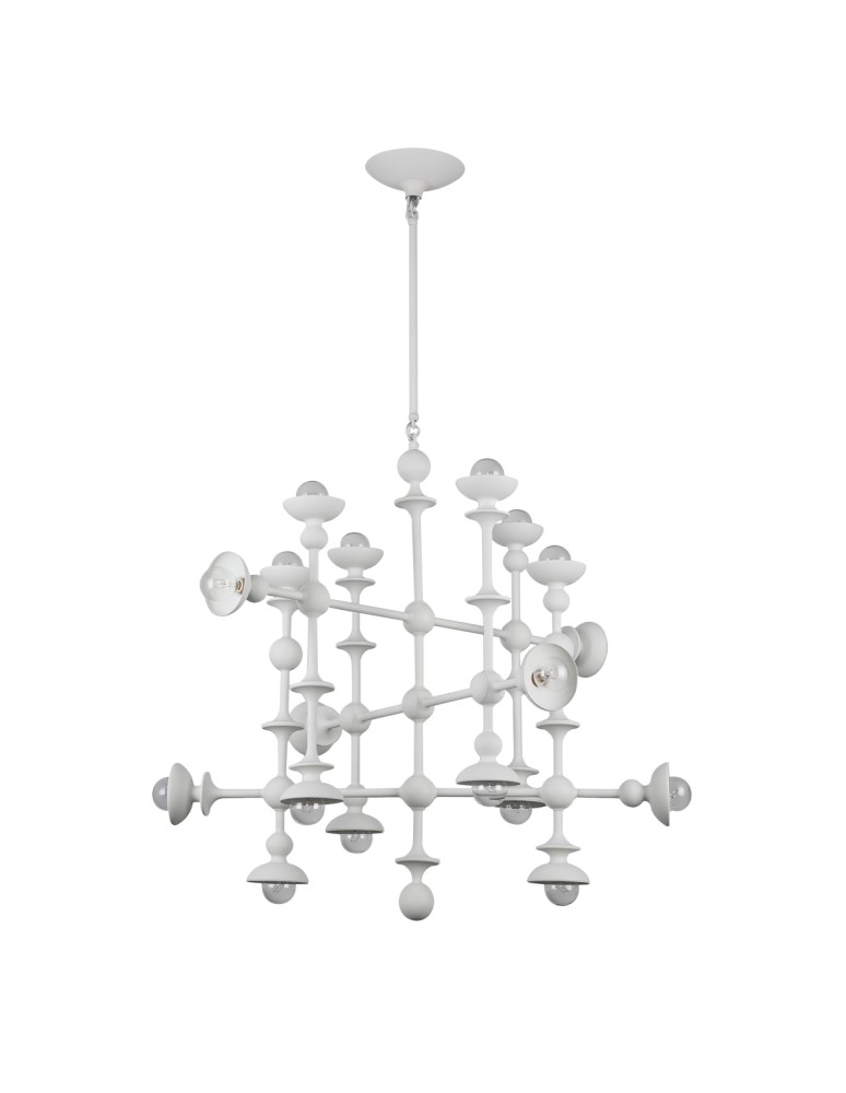 Quintiesse Żyrandol Cadence 18 źródeł światła Antyczna biel Elstead Lighting QN-CADENCE18-WHT