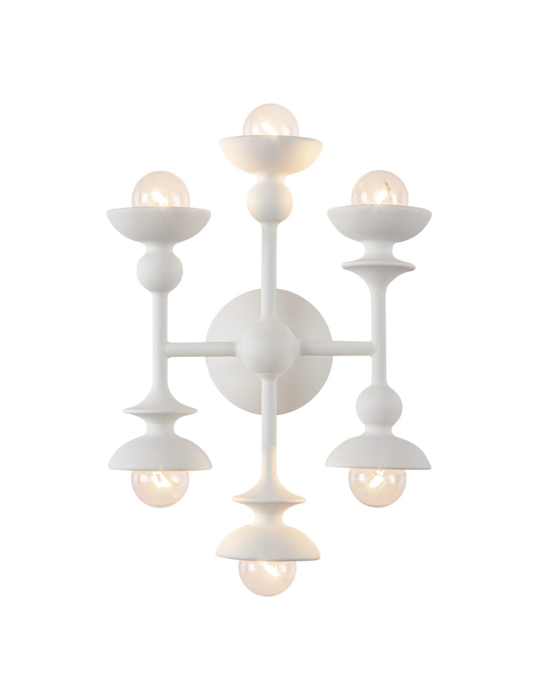 Quintiesse Kinkiet Cadence 6 źródeł światła Antyczna biel Elstead Lighting QN-CADENCE-6WB-WHT