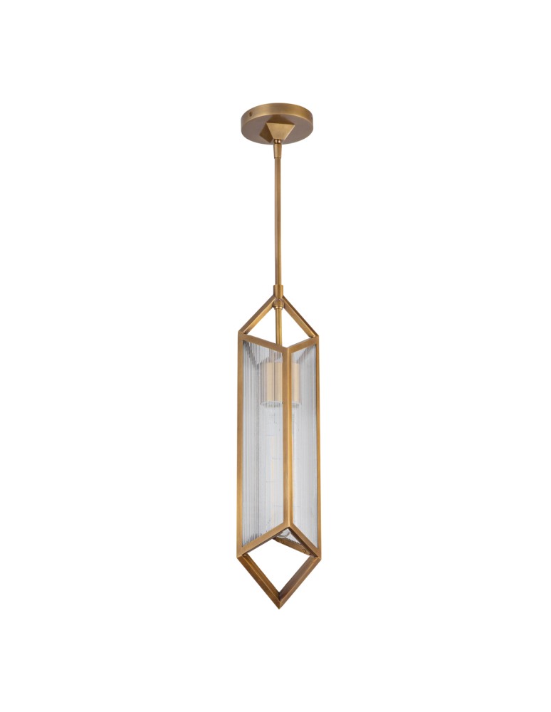 Quintiesse Lampa wisząca Cairo 1 źródło światła Vintage mosiądz Elstead Lighting QN-CAIRO-1P-VBS-CR