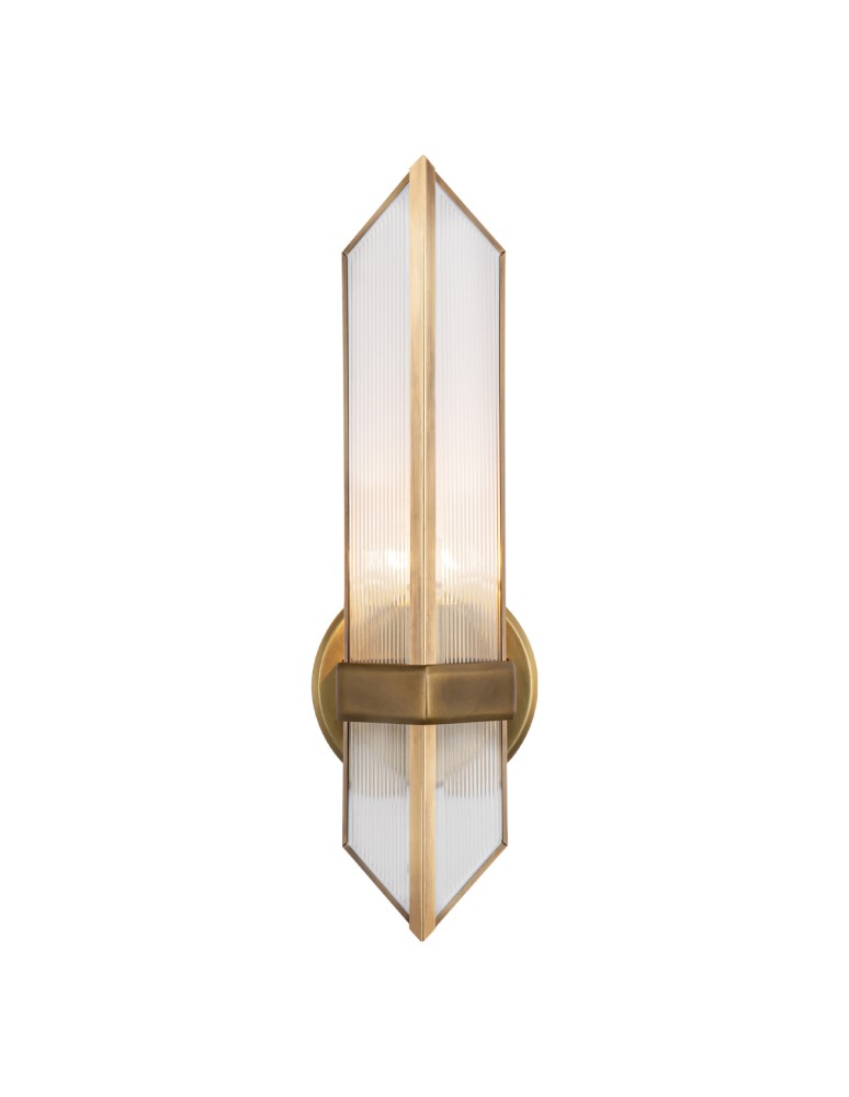 Quintiesse Kinkiet Cairo 1 źródło światła Vintage mosiądz Elstead Lighting QN-CAIRO-1WB-VBS-CR