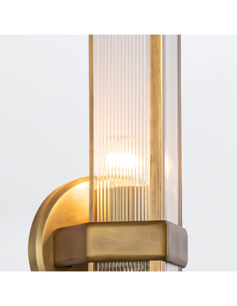 Quintiesse Kinkiet Cairo 1 źródło światła Vintage mosiądz Elstead Lighting QN-CAIRO-1WB-VBS-CR