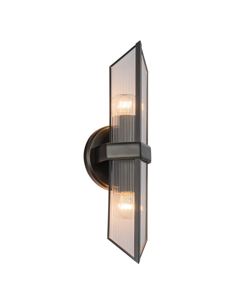 Quintiesse Kinkiet Cairo 2 źródła światła Miejski brąz Elstead Lighting QN-CAIRO-2WB-UBZ-CR