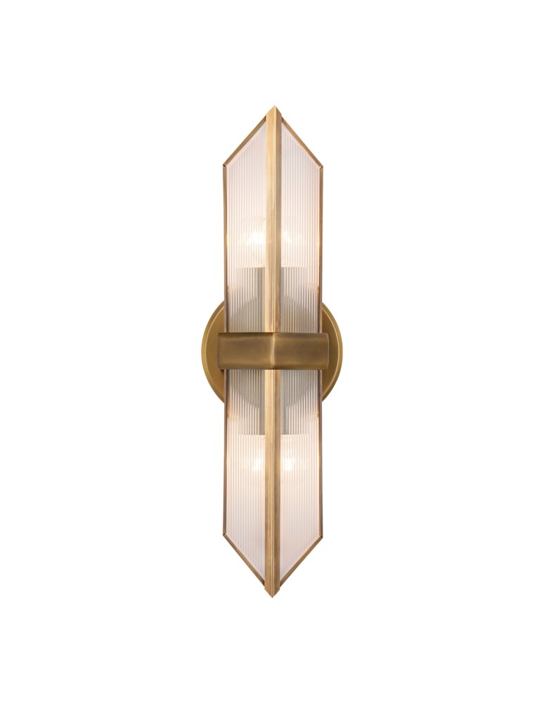 Quintiesse Kinkiet Cairo 2 źródła światła Vintage mosiądz Elstead Lighting QN-CAIRO-2WB-VBS-CR