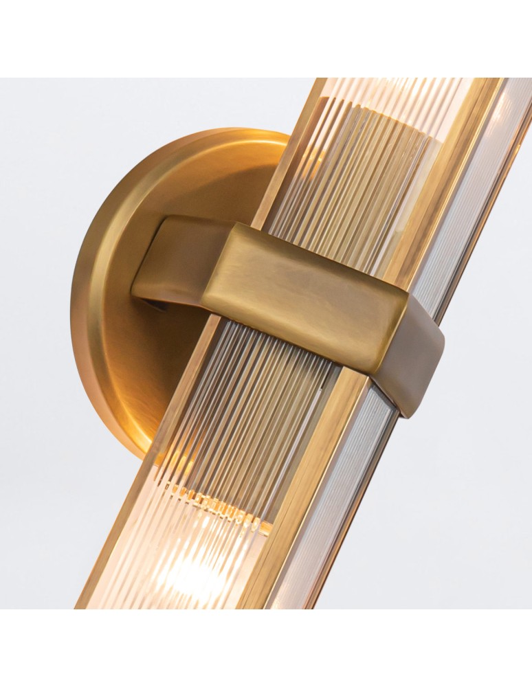 Quintiesse Kinkiet Cairo 2 źródła światła Vintage mosiądz Elstead Lighting QN-CAIRO-2WB-VBS-CR