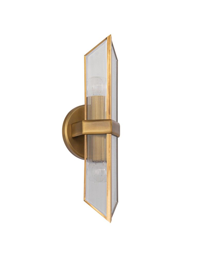 Quintiesse Kinkiet Cairo 2 źródła światła Vintage mosiądz Elstead Lighting QN-CAIRO-2WB-VBS-CR