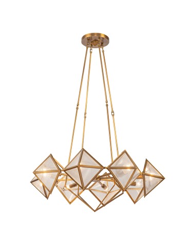 Quintiesse Żyrandol Cairo 8 źródeł światła Vintage mosiądz Elstead Lighting QN-CAIRO8-VBS-CR