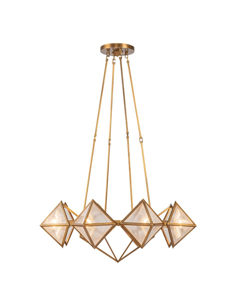 Quintiesse Żyrandol Cairo 8 źródeł światła Vintage mosiądz Elstead Lighting QN-CAIRO8-VBS-CR