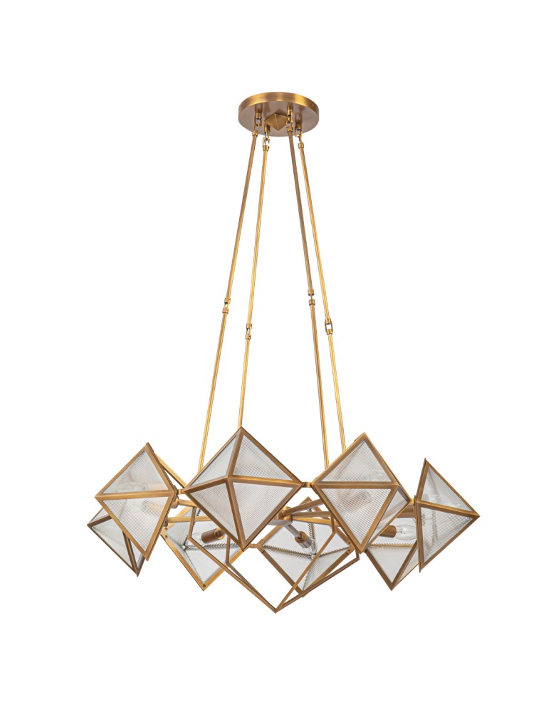Quintiesse Żyrandol Cairo 8 źródeł światła Vintage mosiądz Elstead Lighting QN-CAIRO8-VBS-CR