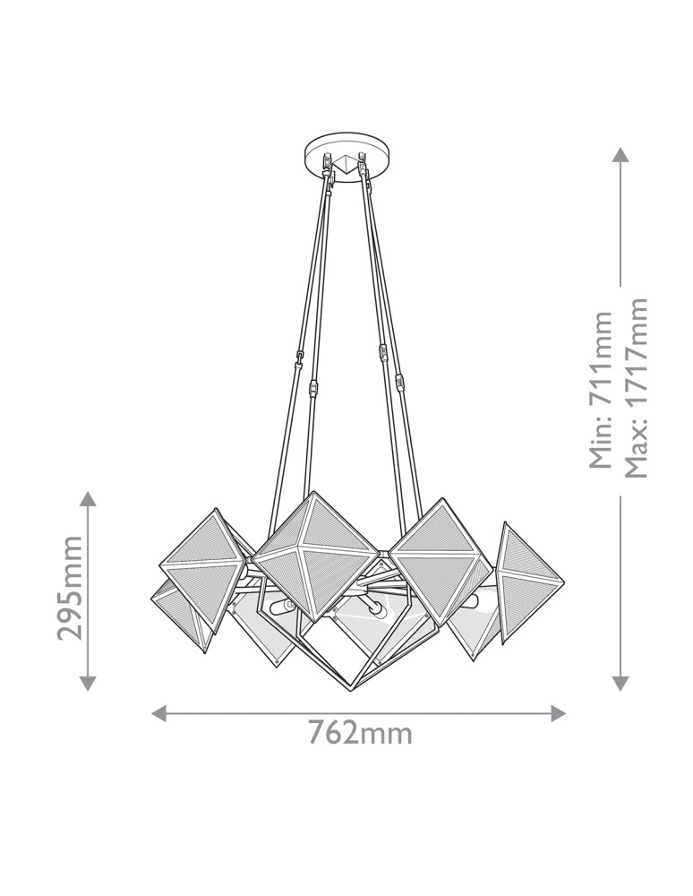 Quintiesse Żyrandol Cairo 8 źródeł światła Vintage mosiądz Elstead Lighting QN-CAIRO8-VBS-CR