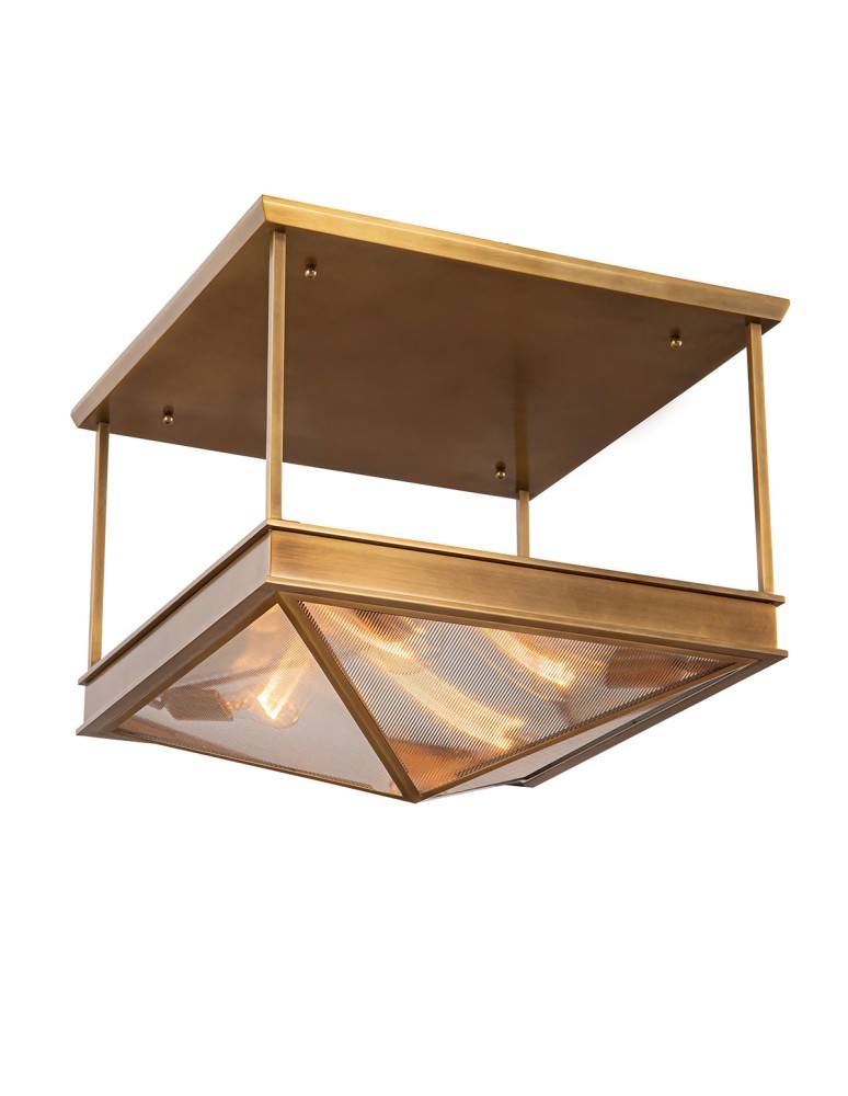 Quintiesse Półplafon Cairo 4 źródła światła Vintage mosiądz Elstead Lighting QN-CAIRO-SF-VBS-CR
