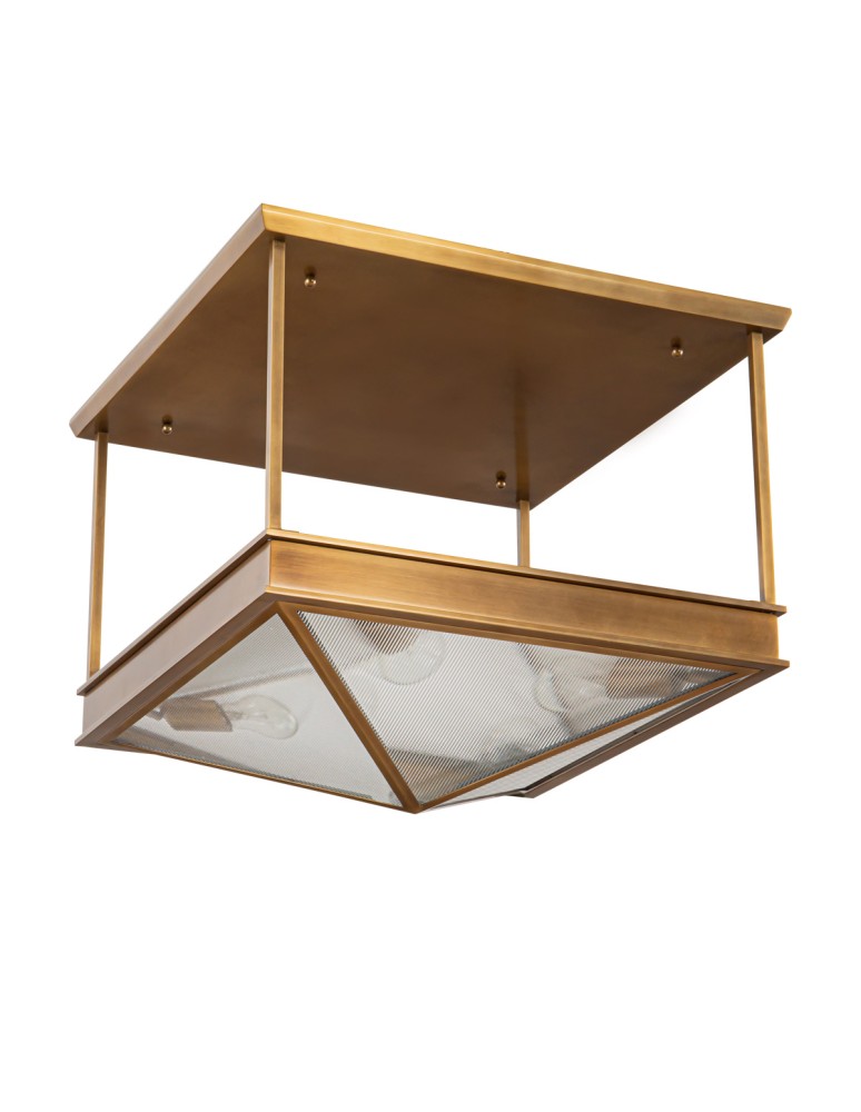 Quintiesse Półplafon Cairo 4 źródła światła Vintage mosiądz Elstead Lighting QN-CAIRO-SF-VBS-CR