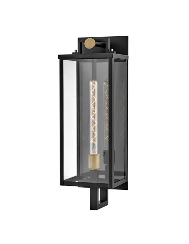 Quintiesse Duża latarnia naścienna Catalina 1 źródło światła Czarny, oksydowany brąz Zewnętrzna IP44 Elstead Lighting Q