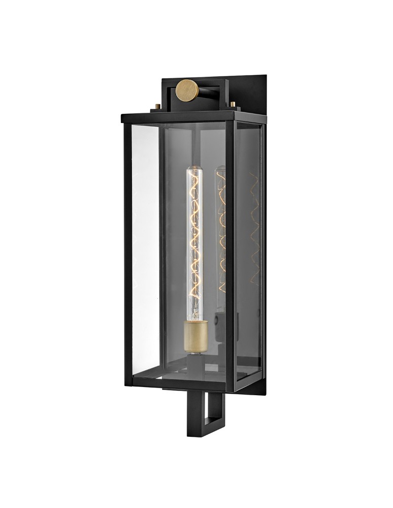 Quintiesse Duża latarnia naścienna Catalina 1 źródło światła Czarny, oksydowany brąz Zewnętrzna IP44 Elstead Lighting Q