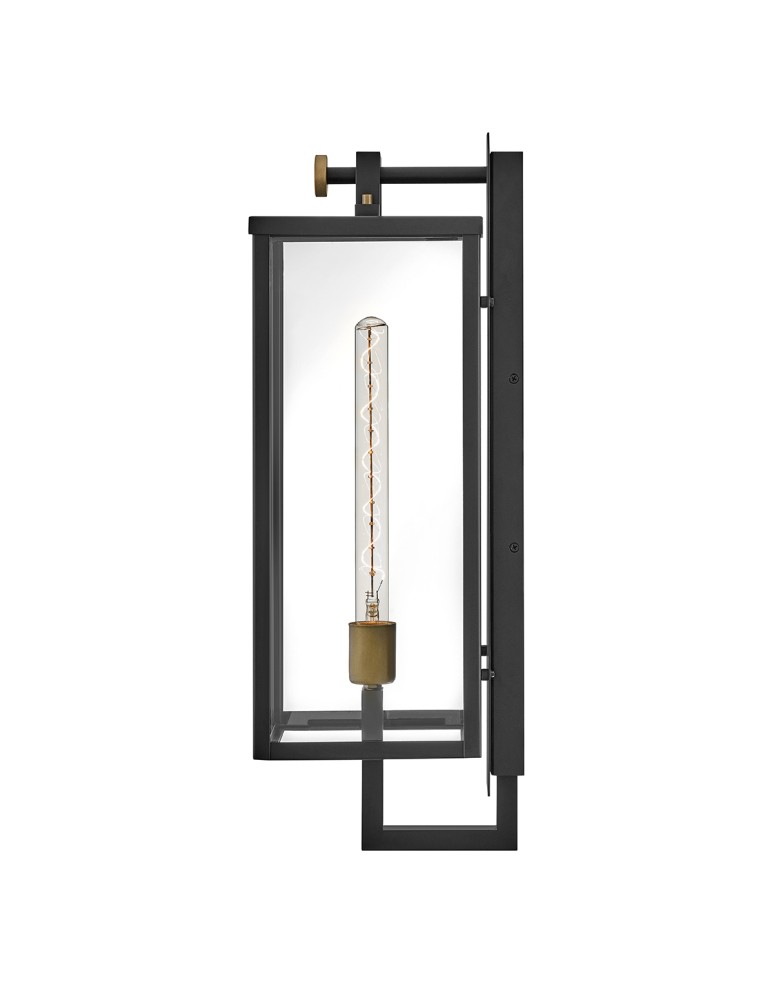 Quintiesse Duża latarnia naścienna Catalina 1 źródło światła Czarny, oksydowany brąz Zewnętrzna IP44 Elstead Lighting Q