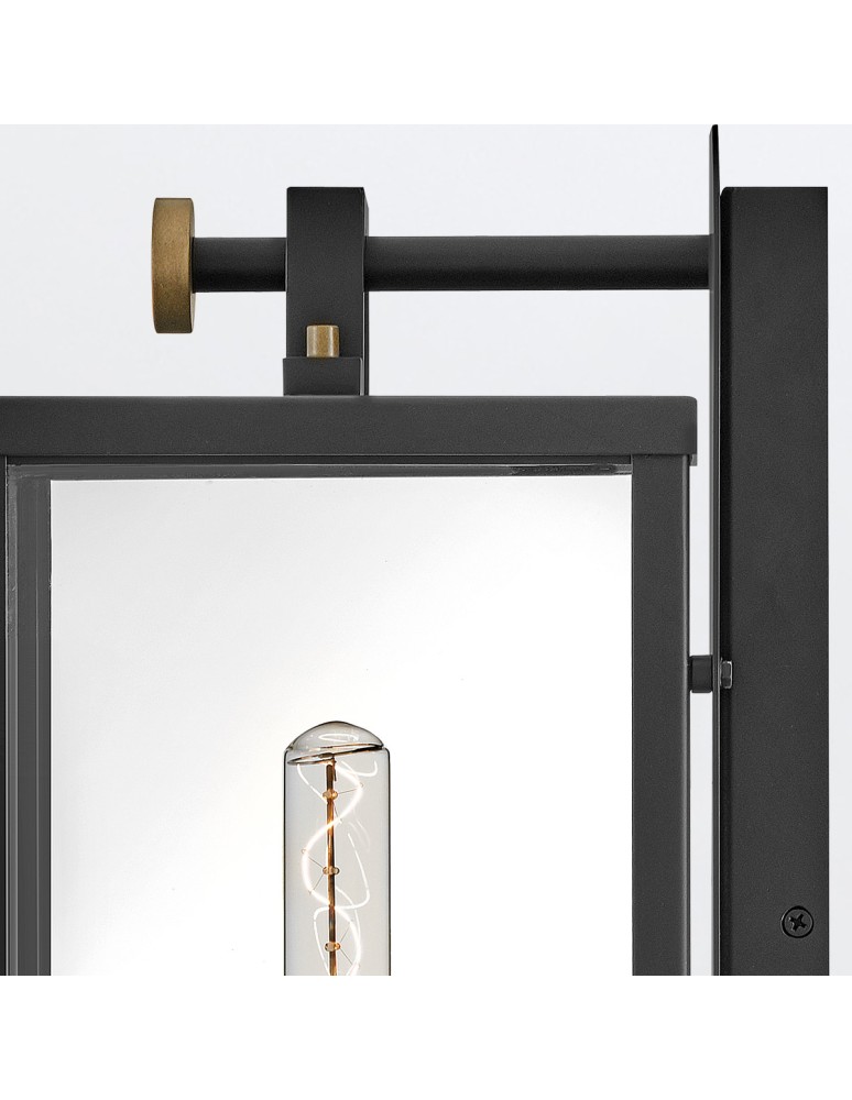 Quintiesse Duża latarnia naścienna Catalina 1 źródło światła Czarny, oksydowany brąz Zewnętrzna IP44 Elstead Lighting Q