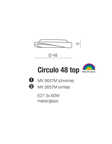 Azzardo CIRCULO 48 TOP CHROM 3xE27 Chrome Ceiling AZ0982 - product 2
