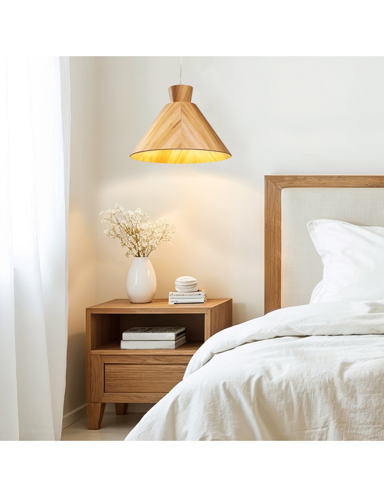 Quintiesse Lampa wisząca Conical Elstead Lighting QN-CONICAL-P-M-TEAK