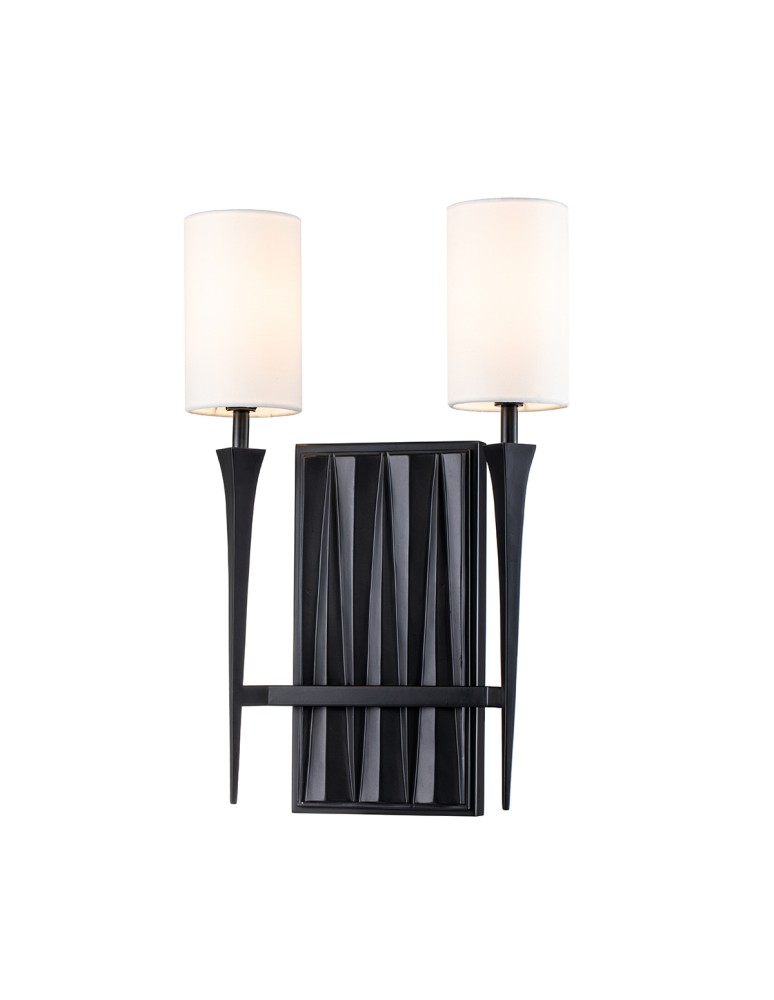 Quintiesse Kinkiet Crest 2 źródła światła Matowa czerń Elstead Lighting QN-CREST-2WB-BLK