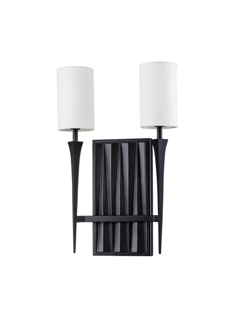 Quintiesse Kinkiet Crest 2 źródła światła Matowa czerń Elstead Lighting QN-CREST-2WB-BLK