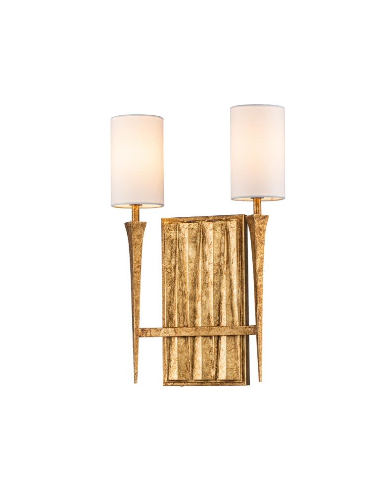 Quintiesse Kinkiet Crest 2 źródła światła Płatkowe złoto Elstead Lighting QN-CREST-2WB-DG