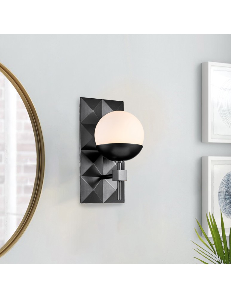 Quintiesse Kinkiet Deco 1 źródło światła Czarny Łazienkowa IP44 Elstead Lighting QN-DECO-1WB-BLK-O