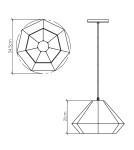 Quintiesse Lampa wisząca Diamond Elstead Lighting QN-DIAMOND-P-S-TEAK