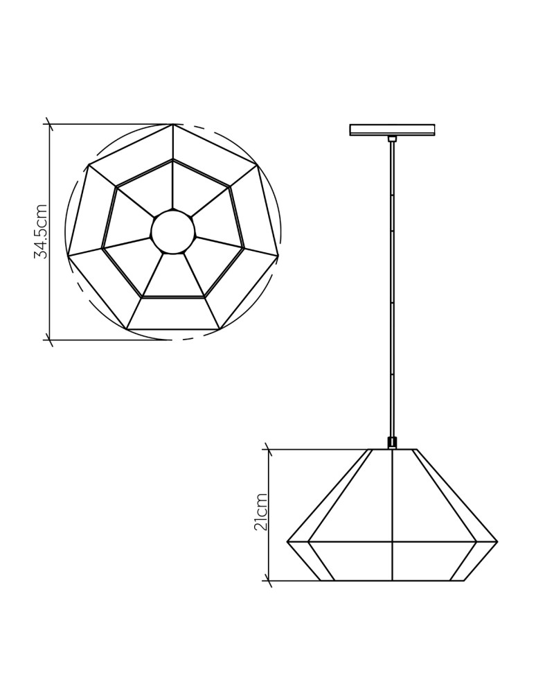 Quintiesse Lampa wisząca Diamond Elstead Lighting QN-DIAMOND-P-S-TEAK