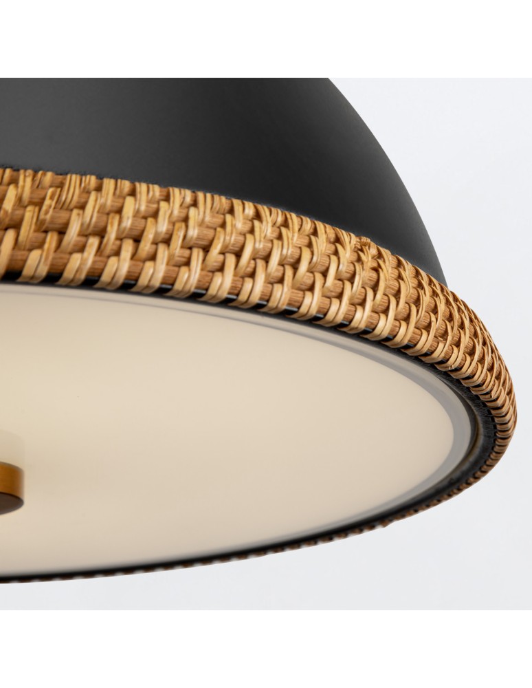 Quintiesse Lampa wisząca Doral 2 źródła światła Matowa czerń, vintage mosiądz Elstead Lighting QN-DORAL-P-M-BK