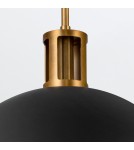 Quintiesse Lampa wisząca Doral 2 źródła światła Matowa czerń, vintage mosiądz Elstead Lighting QN-DORAL-P-M-BK