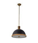 Quintiesse Lampa wisząca Doral 2 źródła światła Matowa czerń, vintage mosiądz Elstead Lighting QN-DORAL-P-M-BK