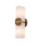 Quintiesse Kinkiet Elan 2 źródła światła Płatkowe złoto IP44 Elstead Lighting QN-ELAN-2WB-DG-OPAL