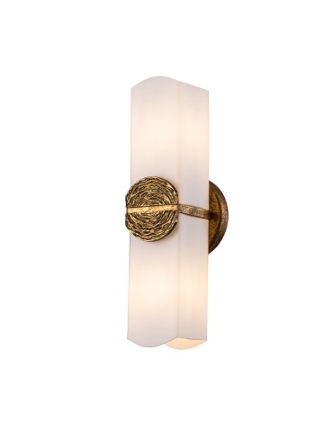 Quintiesse Kinkiet Elan 2 źródła światła Płatkowe złoto IP44 Elstead Lighting QN-ELAN-2WB-DG-OPAL