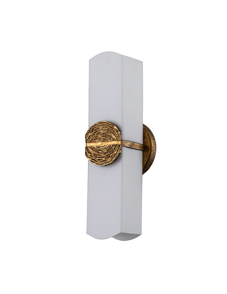 Quintiesse Kinkiet Elan 2 źródła światła Płatkowe złoto IP44 Elstead Lighting QN-ELAN-2WB-DG-OPAL