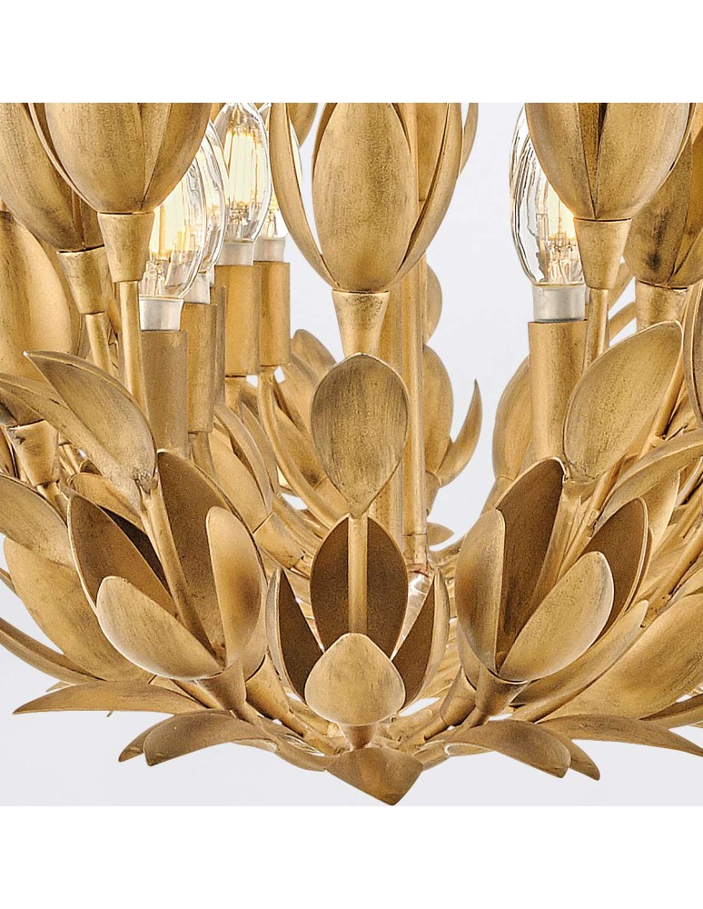 Quintiesse Lampa wyspowa Flora 10 źródeł światła Oksydowane złoto Elstead Lighting QN-FLORA10-GD