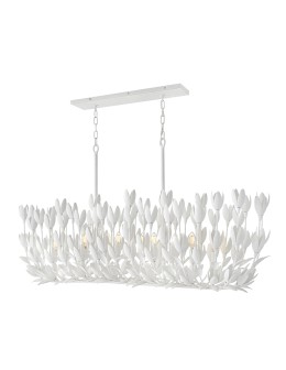 Quintiesse Lampa wyspowa Flora 10 źródeł światła Tynk strukturalny Elstead Lighting QN-FLORA10-WHT