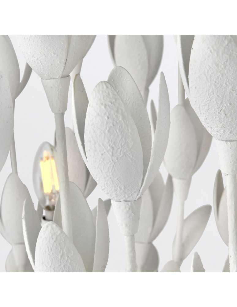 Quintiesse Lampa wyspowa Flora 10 źródeł światła Tynk strukturalny Elstead Lighting QN-FLORA10-WHT
