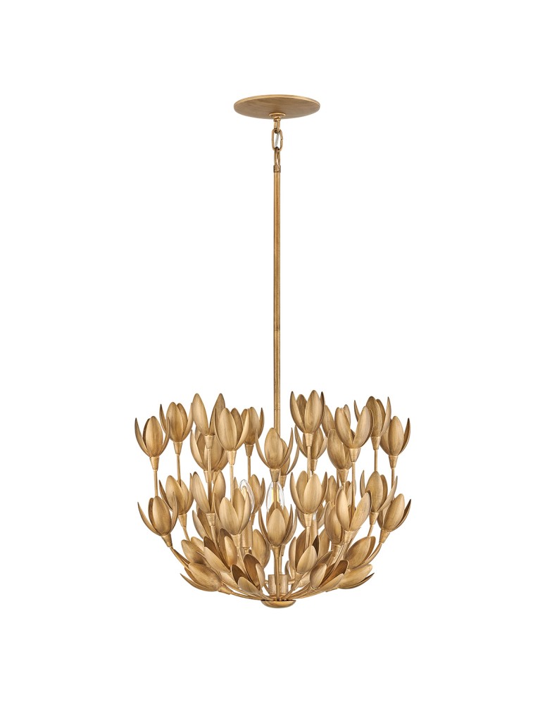 Quintiesse Lampa wisząca Flora 3 źródła światła Oksydowane złoto Elstead Lighting QN-FLORA3-GD