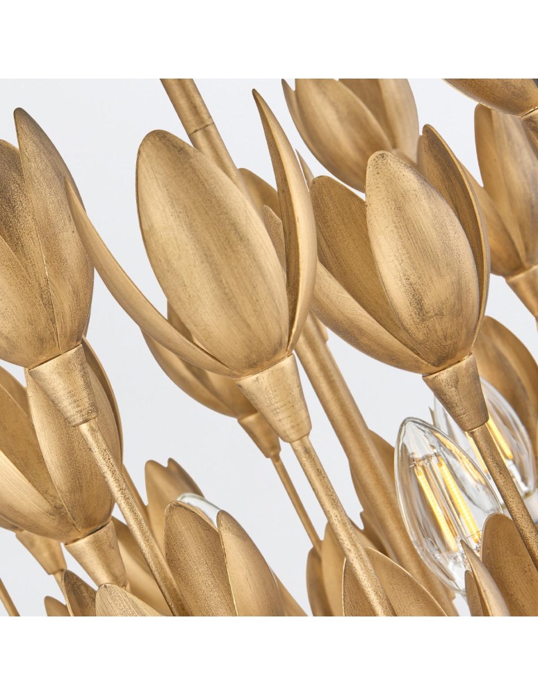 Quintiesse Lampa wisząca Flora 3 źródła światła Oksydowane złoto Elstead Lighting QN-FLORA3-GD
