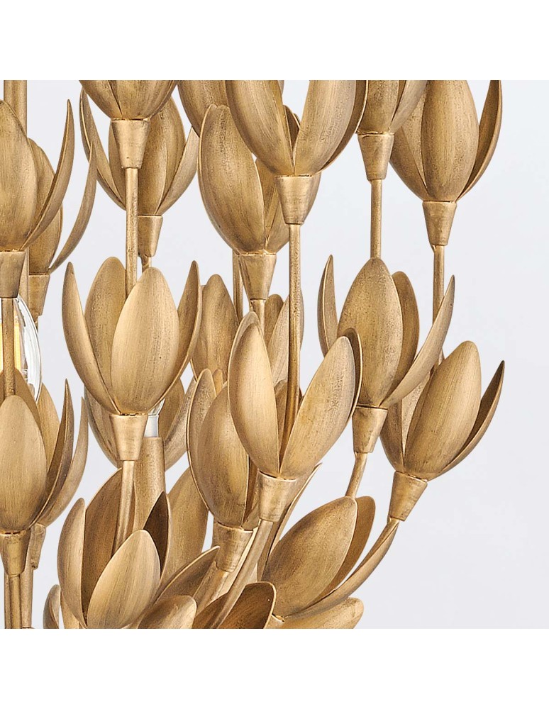 Quintiesse Lampa wisząca Flora 3 źródła światła Oksydowane złoto Elstead Lighting QN-FLORA3-GD