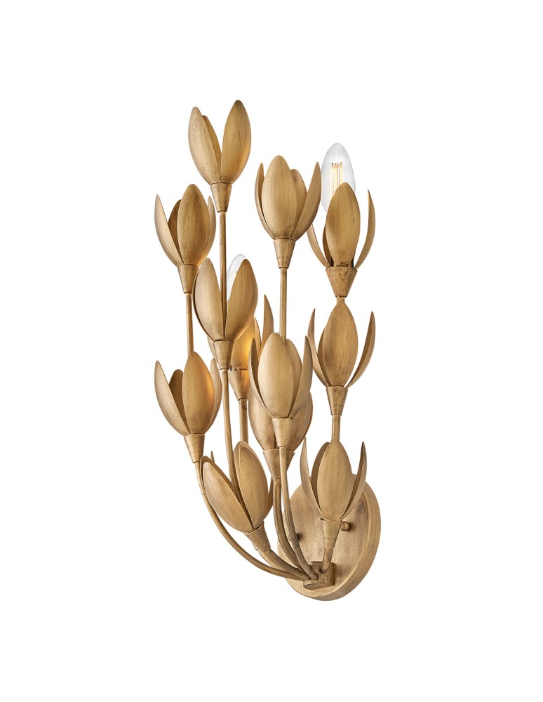 Quintiesse Kinkiet Flora 3 źródła światła Oksydowane złoto Elstead Lighting QN-FLORA-3W-GD