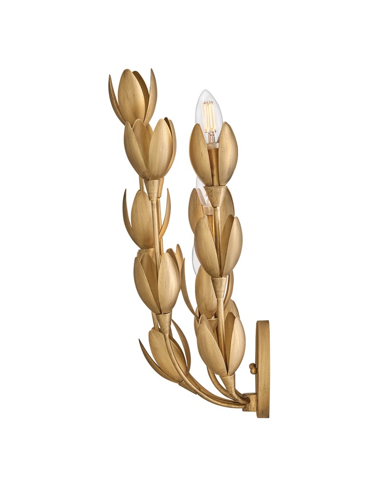 Quintiesse Kinkiet Flora 3 źródła światła Oksydowane złoto Elstead Lighting QN-FLORA-3W-GD