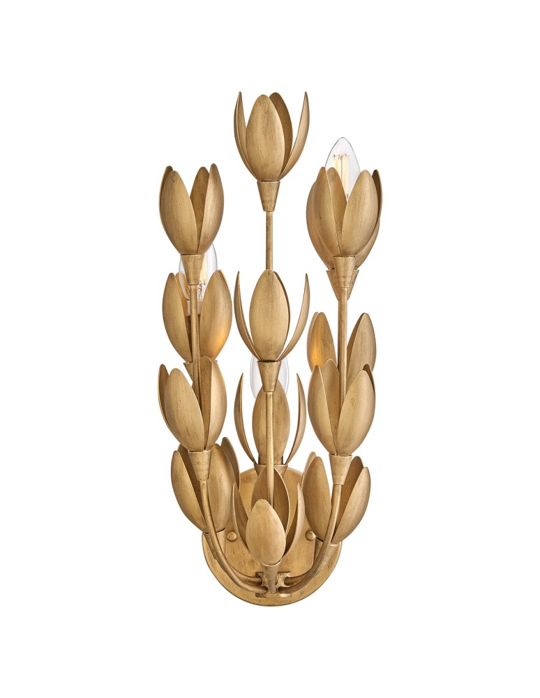 Quintiesse Kinkiet Flora 3 źródła światła Oksydowane złoto Elstead Lighting QN-FLORA-3W-GD
