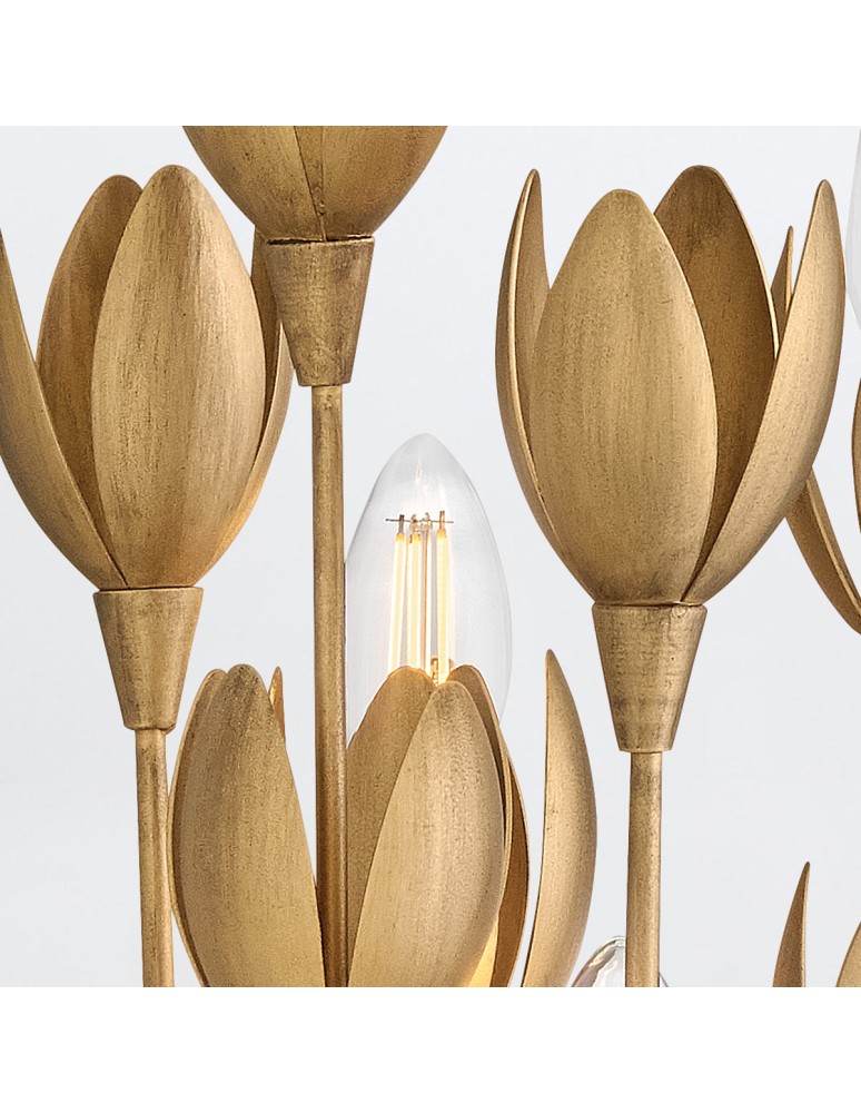 Quintiesse Kinkiet Flora 3 źródła światła Oksydowane złoto Elstead Lighting QN-FLORA-3W-GD