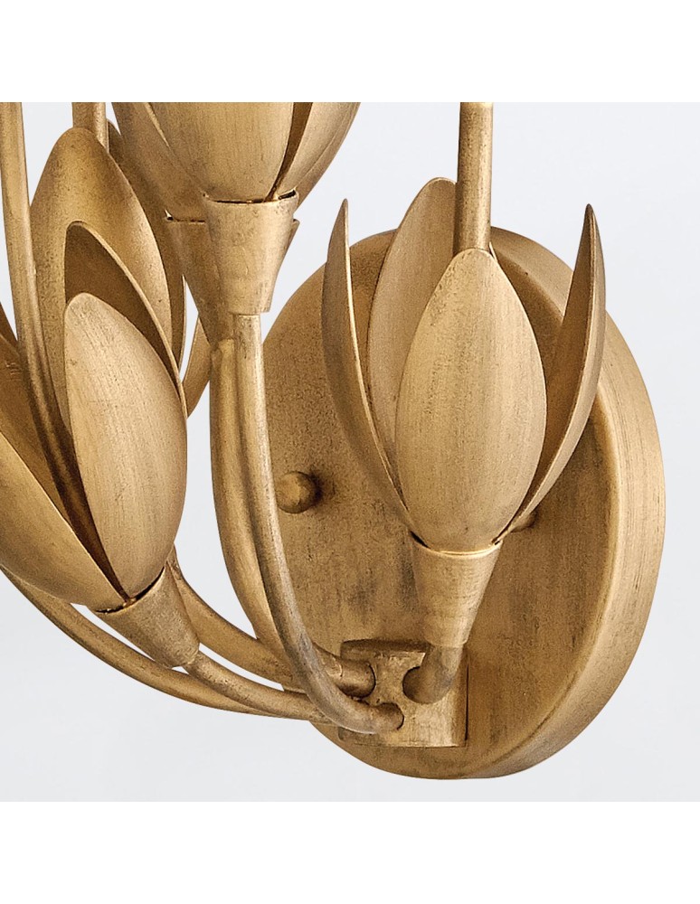 Quintiesse Kinkiet Flora 3 źródła światła Oksydowane złoto Elstead Lighting QN-FLORA-3W-GD