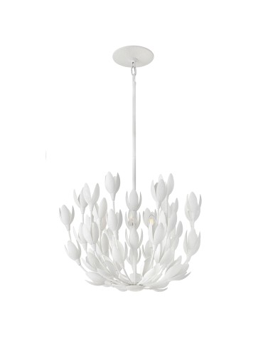 Quintiesse Lampa wisząca Flora 3 źródła światła Tynk strukturalny Elstead Lighting QN-FLORA3-WHT