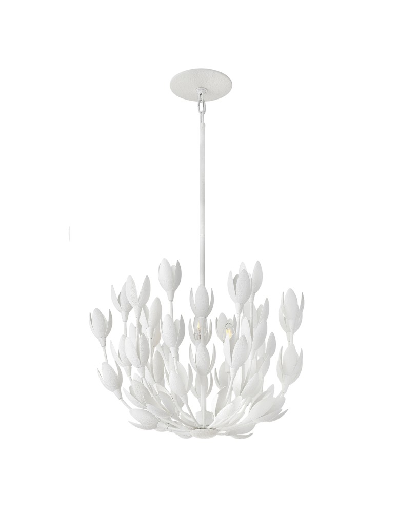 Quintiesse Lampa wisząca Flora 3 źródła światła Tynk strukturalny Elstead Lighting QN-FLORA3-WHT