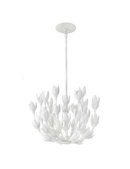 Quintiesse Lampa wisząca Flora 3 źródła światła Tynk strukturalny Elstead Lighting QN-FLORA3-WHT