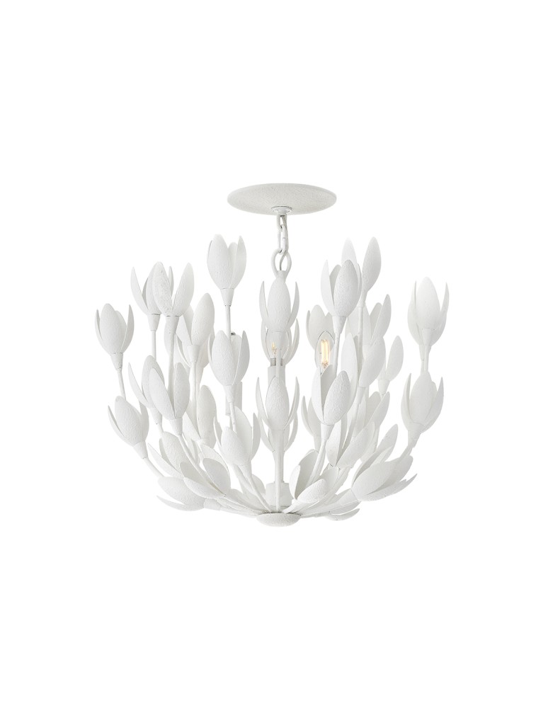 Quintiesse Lampa wisząca Flora 3 źródła światła Tynk strukturalny Elstead Lighting QN-FLORA3-WHT